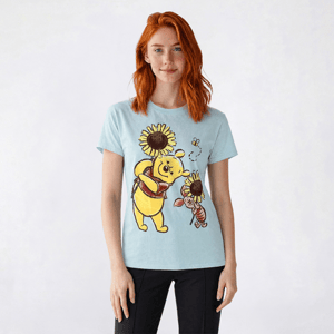 Juniors C-Life Mineral Wash Pooh & Piglet Sunflower Boyfriend Tee